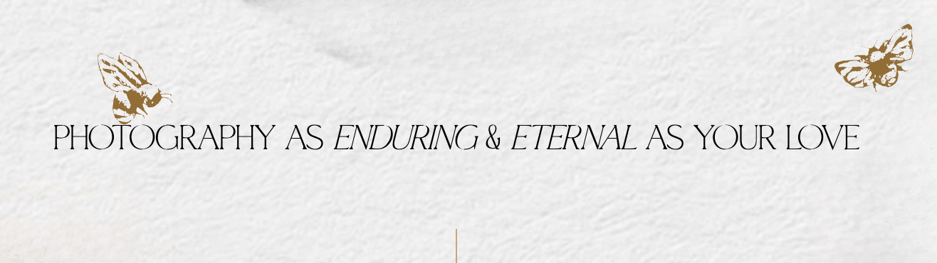 Website copywriting for photographer that reads: Photography as enduring & eternal as your love.